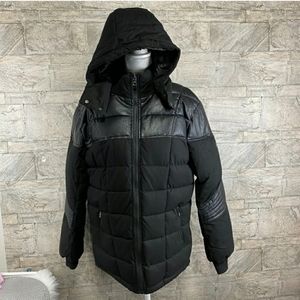 Spire Black Hooded Puffer Jacket Size Medium